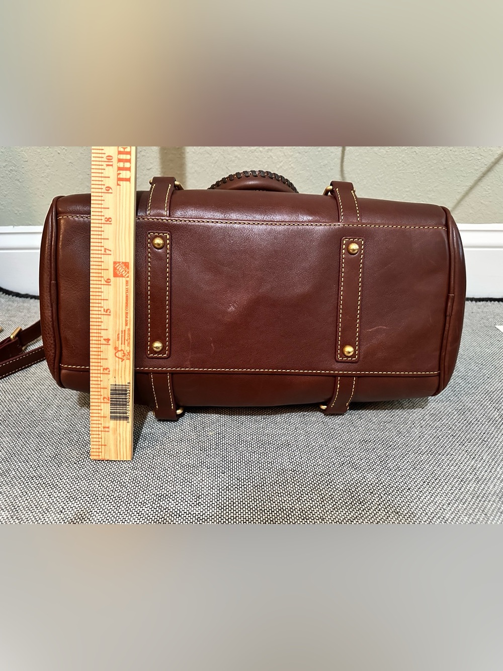 Dooney & Bourke Florentine Large Satchel Chestnut Leather Crossbody EUC - Picture 10 of 16